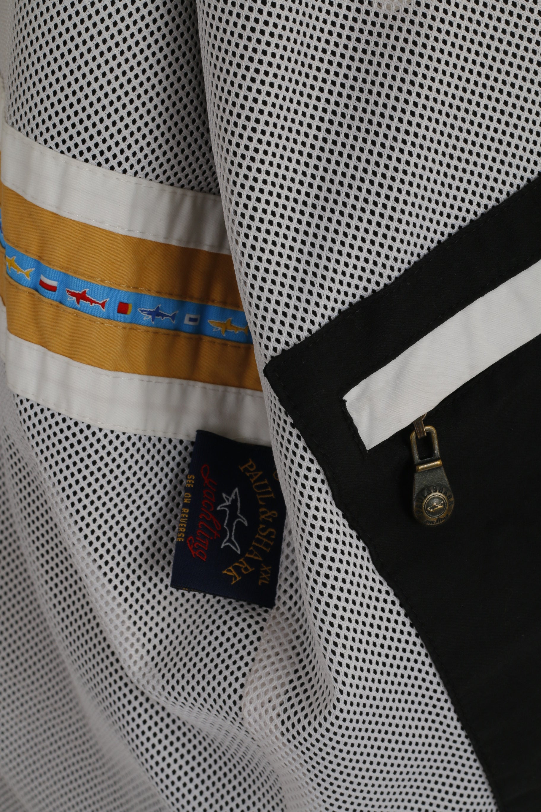 Paul & Shark Yachting Men 2XL Jacket Black Windbreaker Cotton Zip Up Classic Top