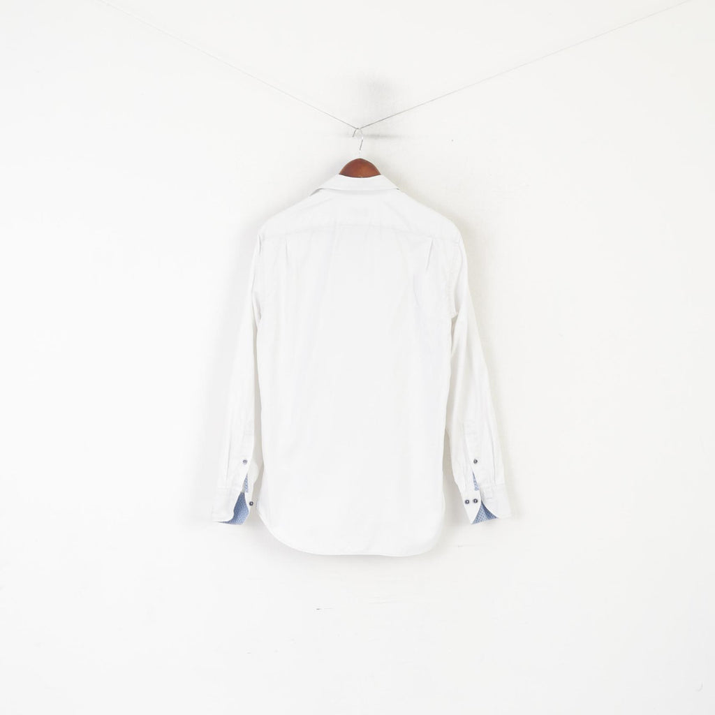 Stenstroms Men 40 15 3/4 L Casual Shirt White Cotton FitSweden Plain Long Sleeve Top