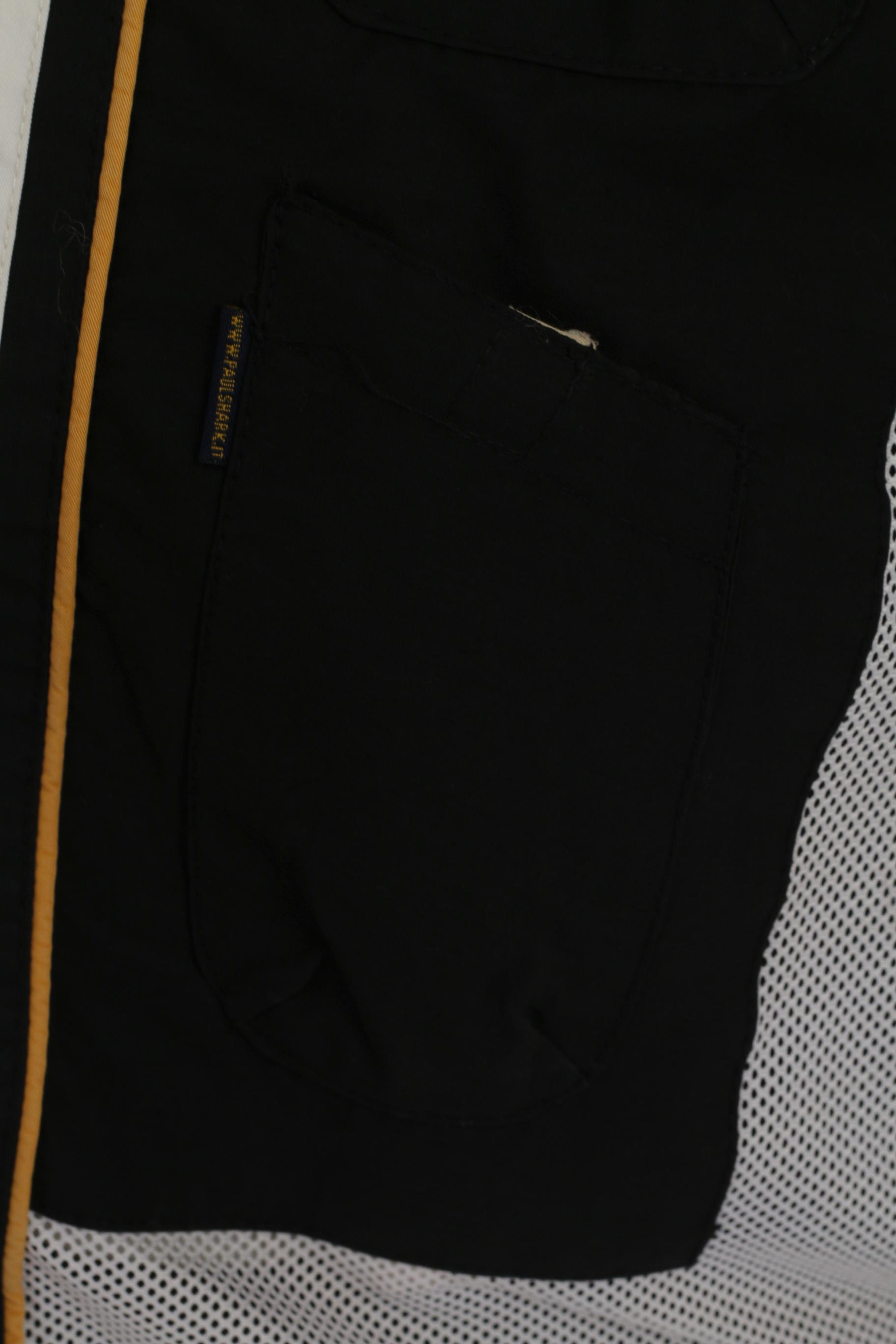 Paul & Shark Yachting Men 2XL Jacket Black Windbreaker Cotton Zip Up Classic Top