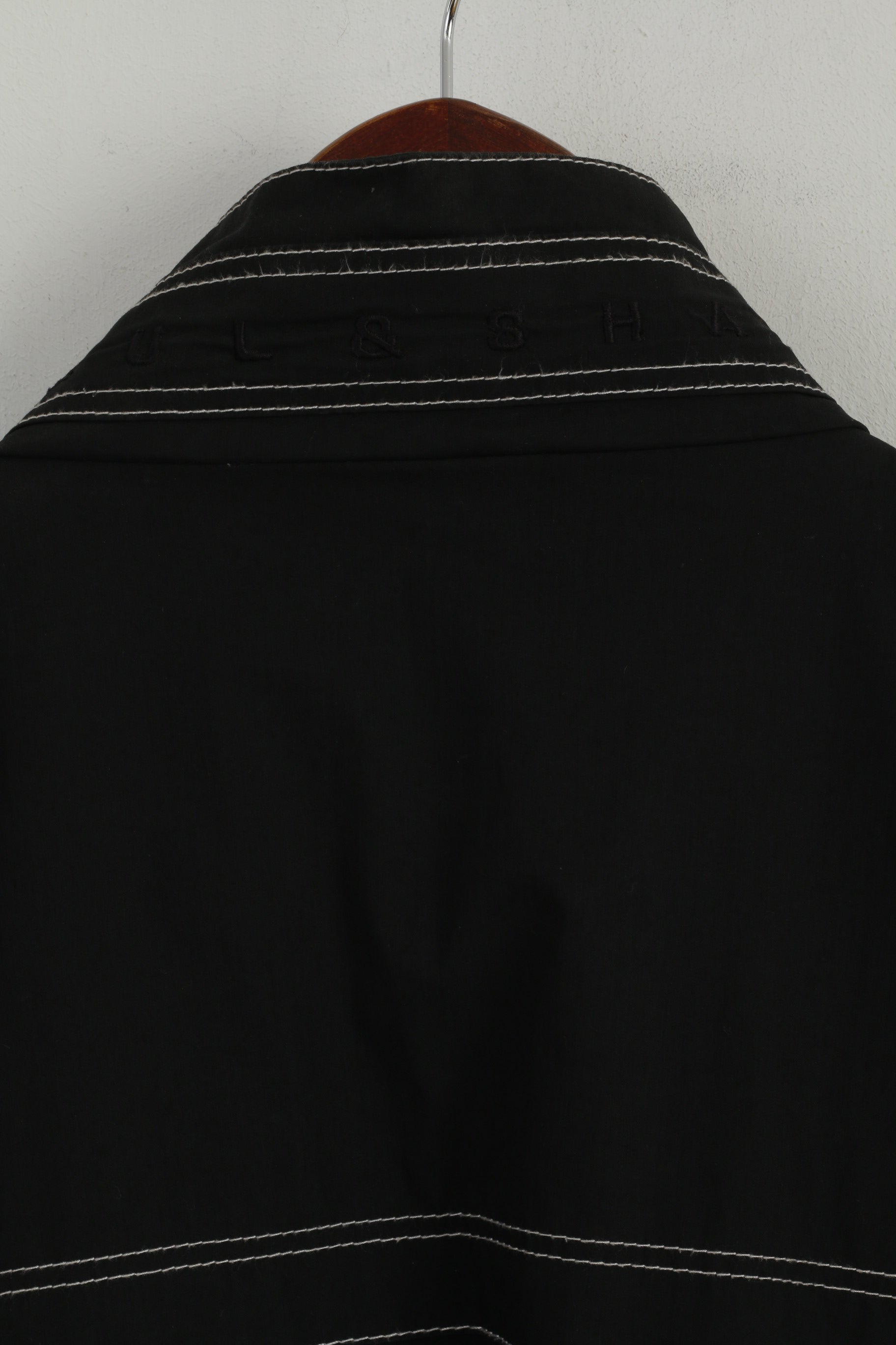 Paul & Shark Yachting Men 2XL Jacket Black Windbreaker Cotton Zip Up Classic Top