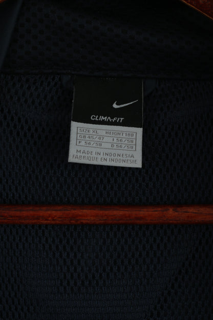 Giacca Nike Uomo XL 188 Navy Clima Fit Maglia leggera con cappuccio e cerniera intera da rugby inglese