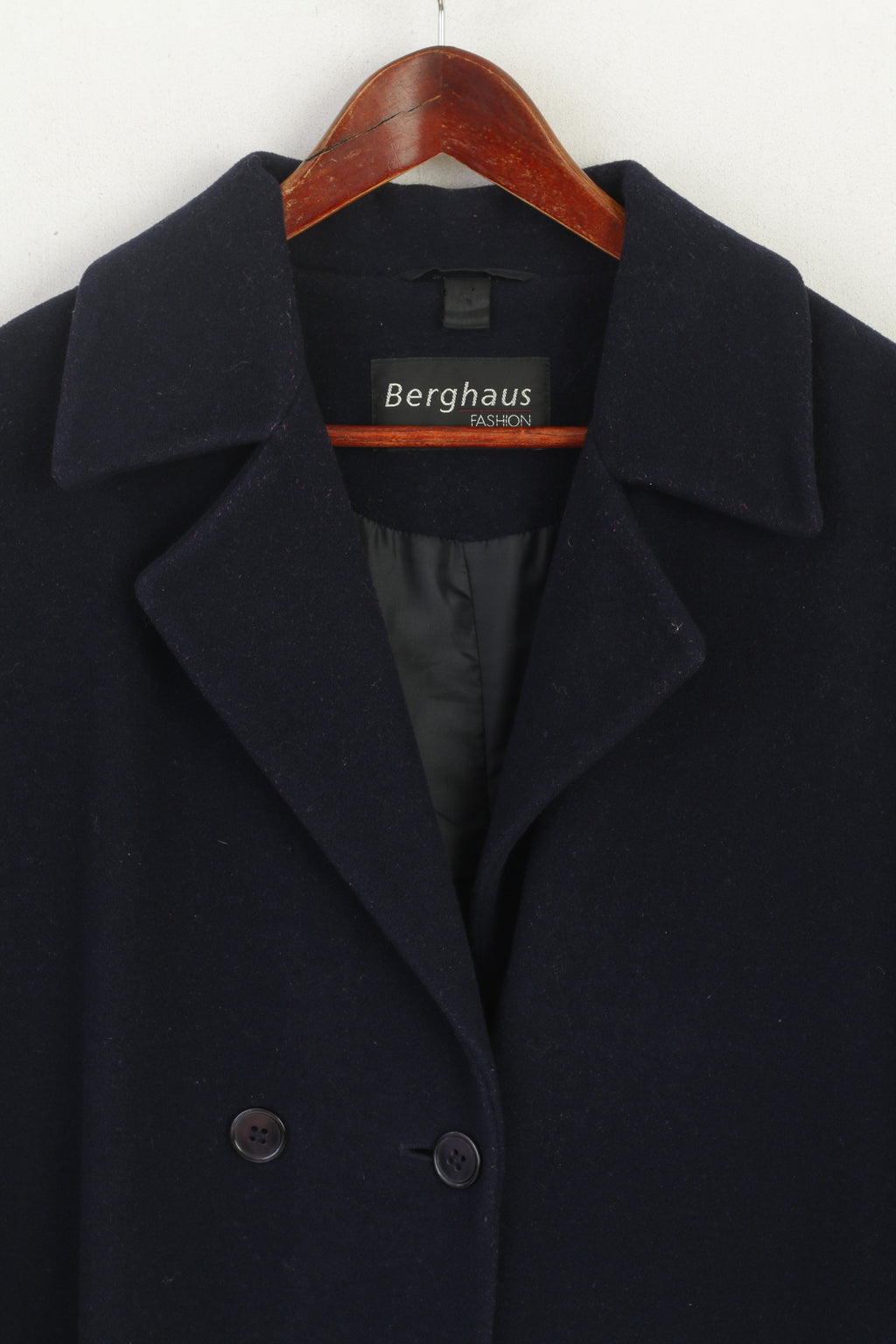Berghaus mode femmes XL manteau marine laine cachemire Long Vintage Double boutonnage