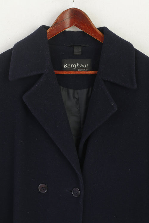 Berghaus mode femmes XL manteau marine laine cachemire Long Vintage Double boutonnage