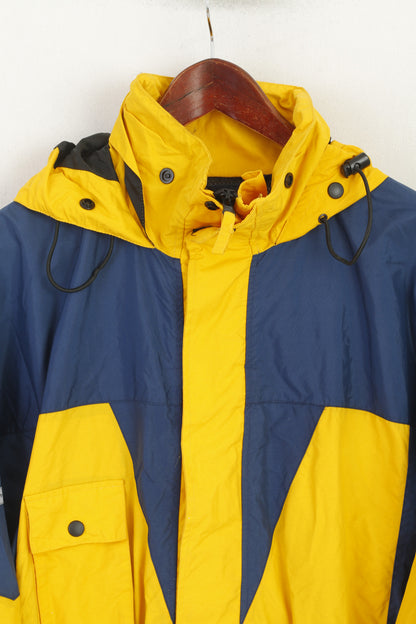 Fibre-Tex Men XL Jacket Yellow Vintage Outdoor Nylon Waterproof Hooded Top