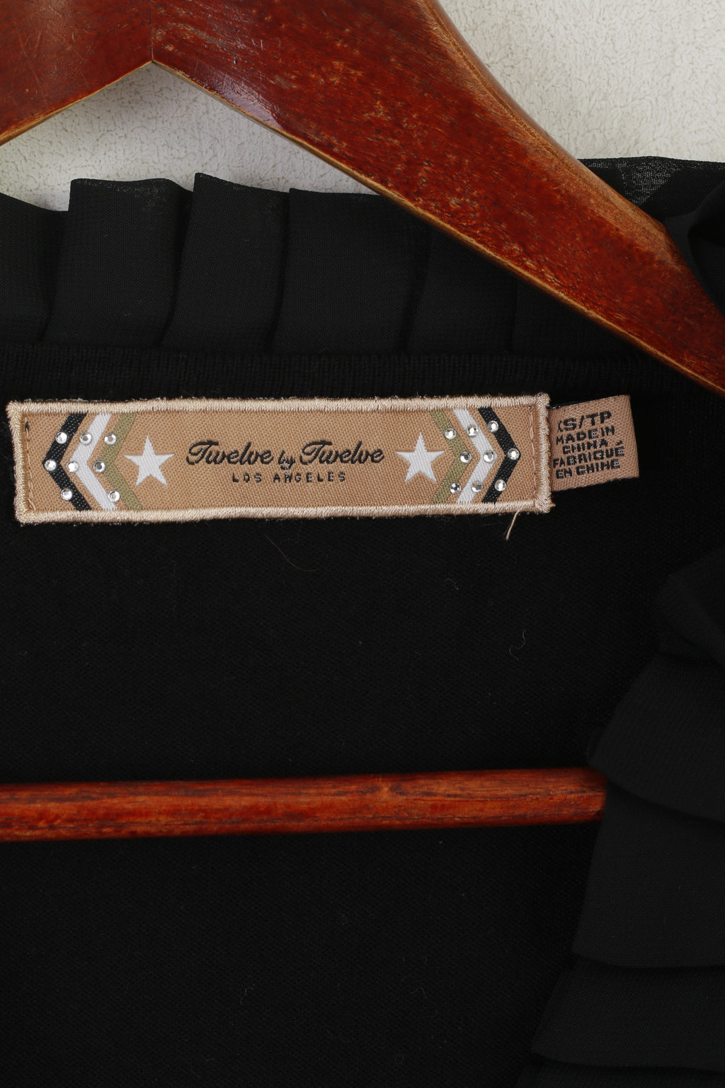 Twelve by Twelve Women XS Jumper Black Viscose Full Zipper Tulle Cardigan