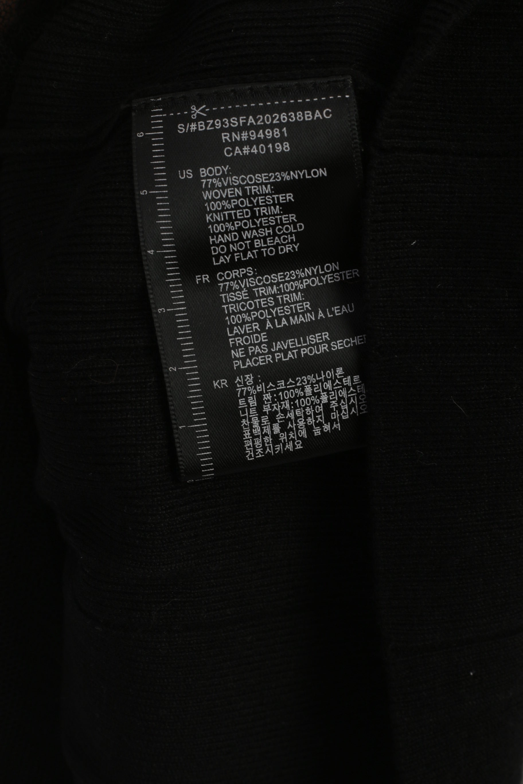 Twelve by Twelve Women XS Jumper Black Viscose Full Zipper Tulle Cardigan