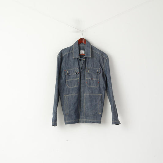 Tommy Hilfiger Denim Veste Homme Bleu Coton Jeans East Coast Boutonné Top