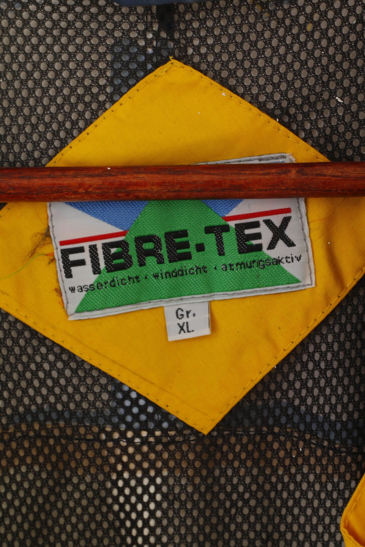 Giacca Fiber-Tex da uomo XL gialla vintage outdoor nylon impermeabile con cappuccio