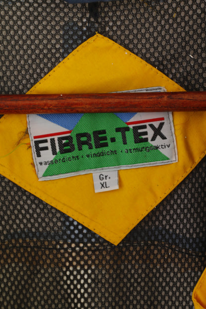 Fibre-Tex Veste XL pour homme Jaune Vintage Outdoor Nylon imperméable à capuche