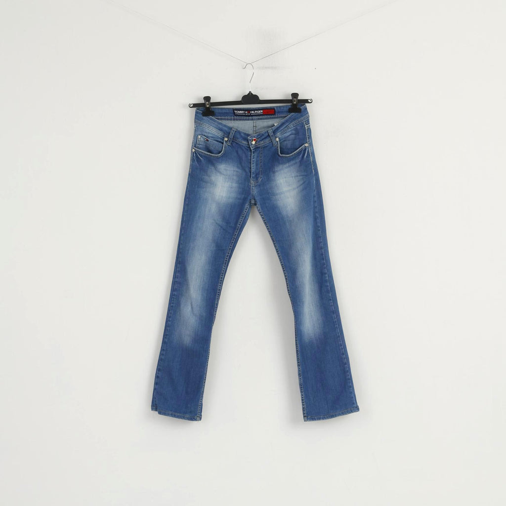Tommy Hilfiger Women 30 Jeans Trousers Blue Cotton Straight Leg Casual Pants
