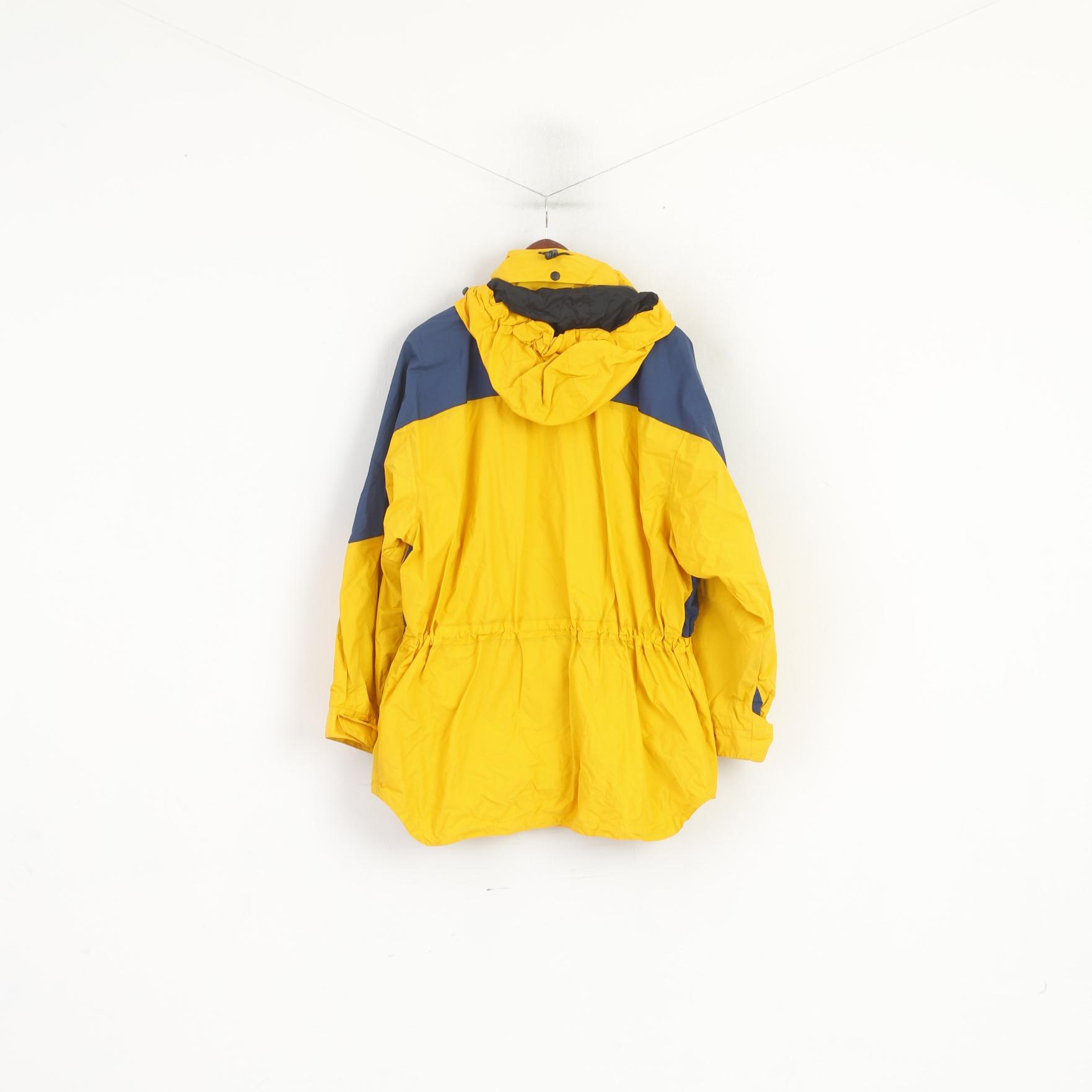 Fibre-Tex Men XL Jacket Yellow Vintage Outdoor Nylon Waterproof Hooded Top