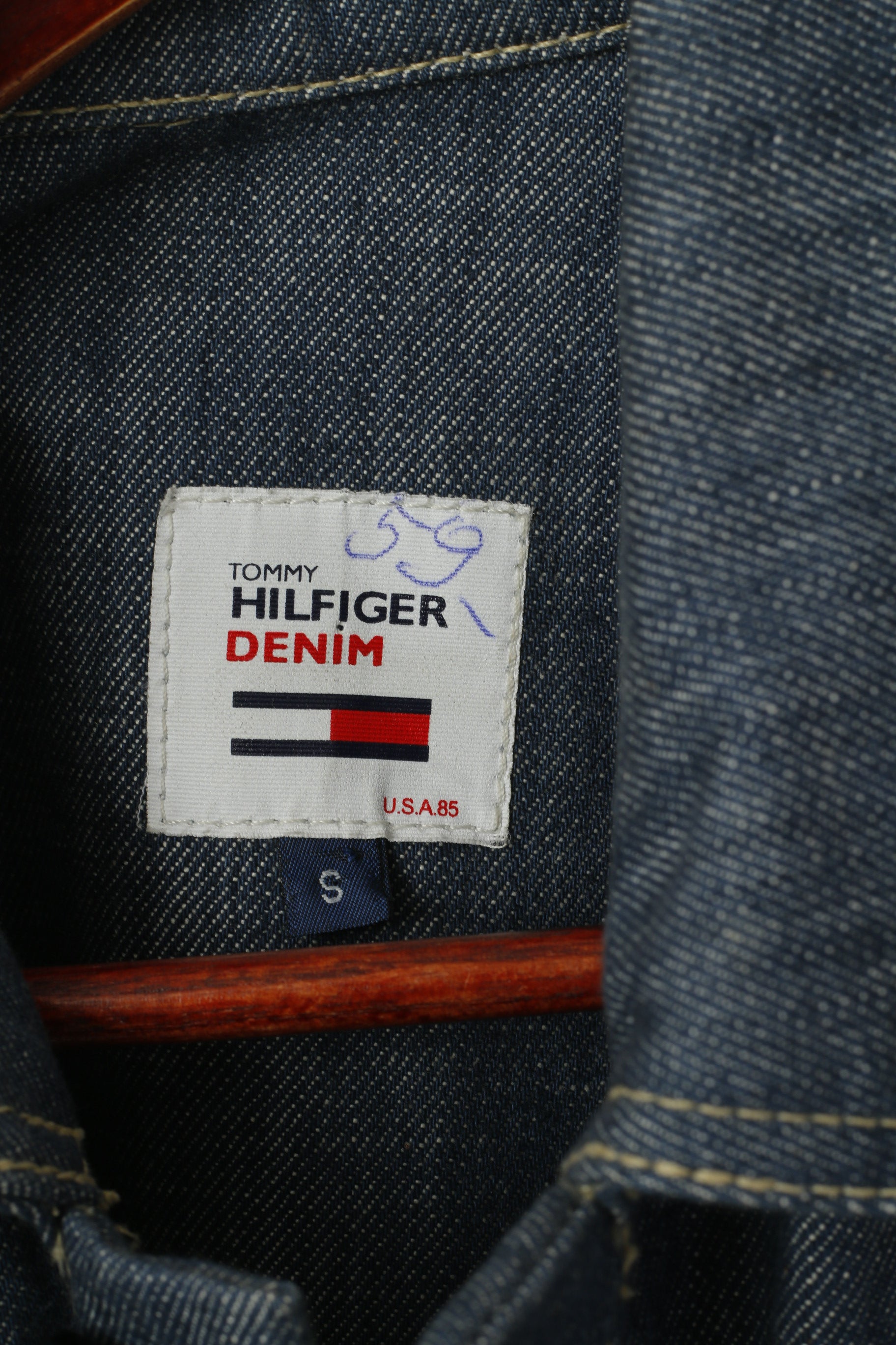 Tommy Hilfiger Denim Giacca da uomo in cotone blu Jeans East Coast con bottoni
