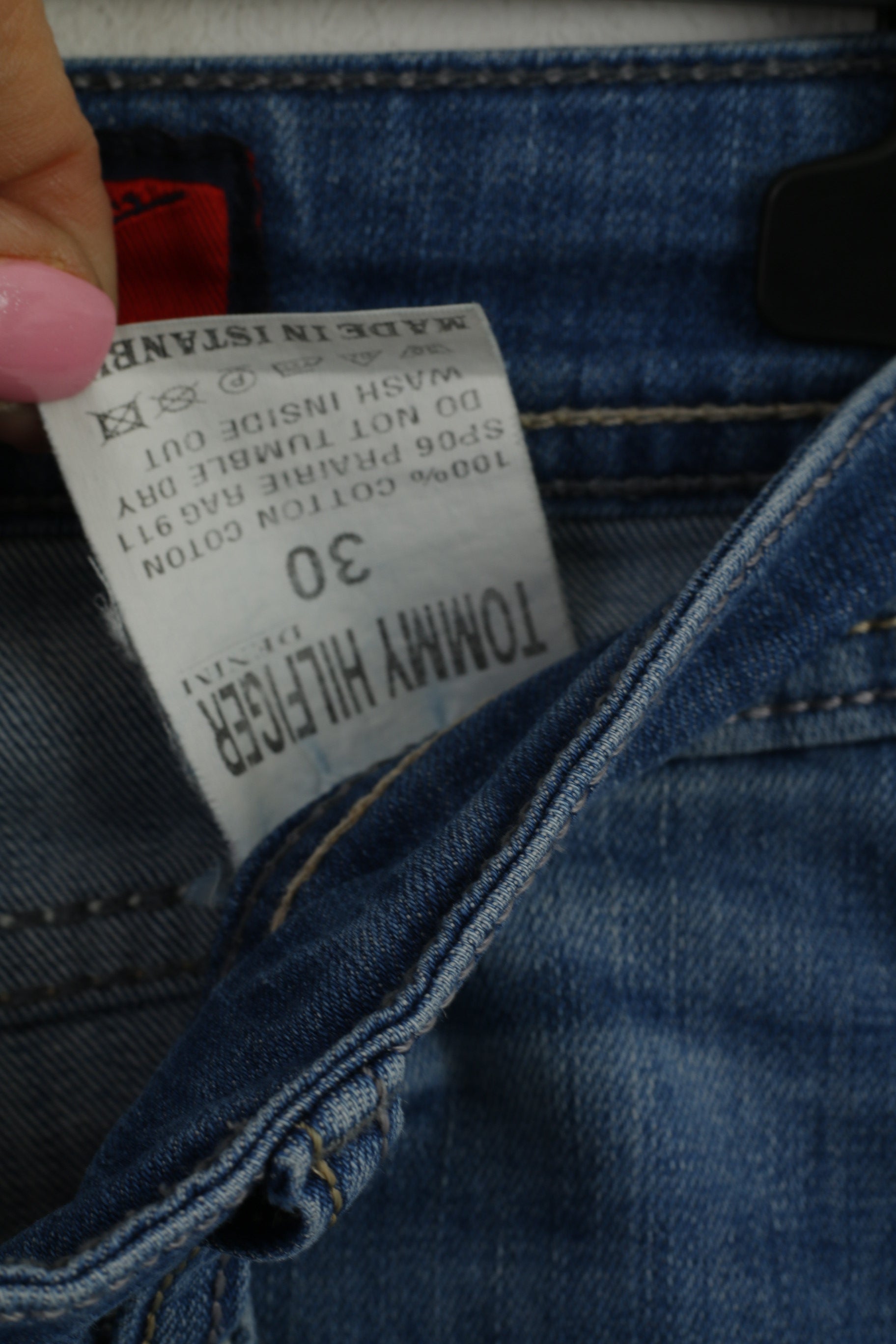 Tommy Hilfiger Women 30 Jeans Trousers Blue Cotton Straight Leg Casual Pants