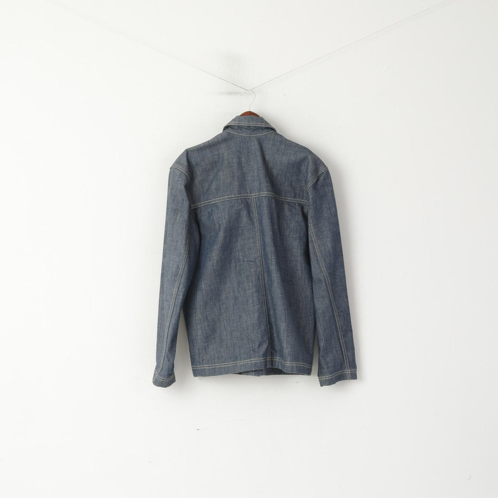 Tommy Hilfiger Denim Giacca da uomo in cotone blu Jeans East Coast con bottoni