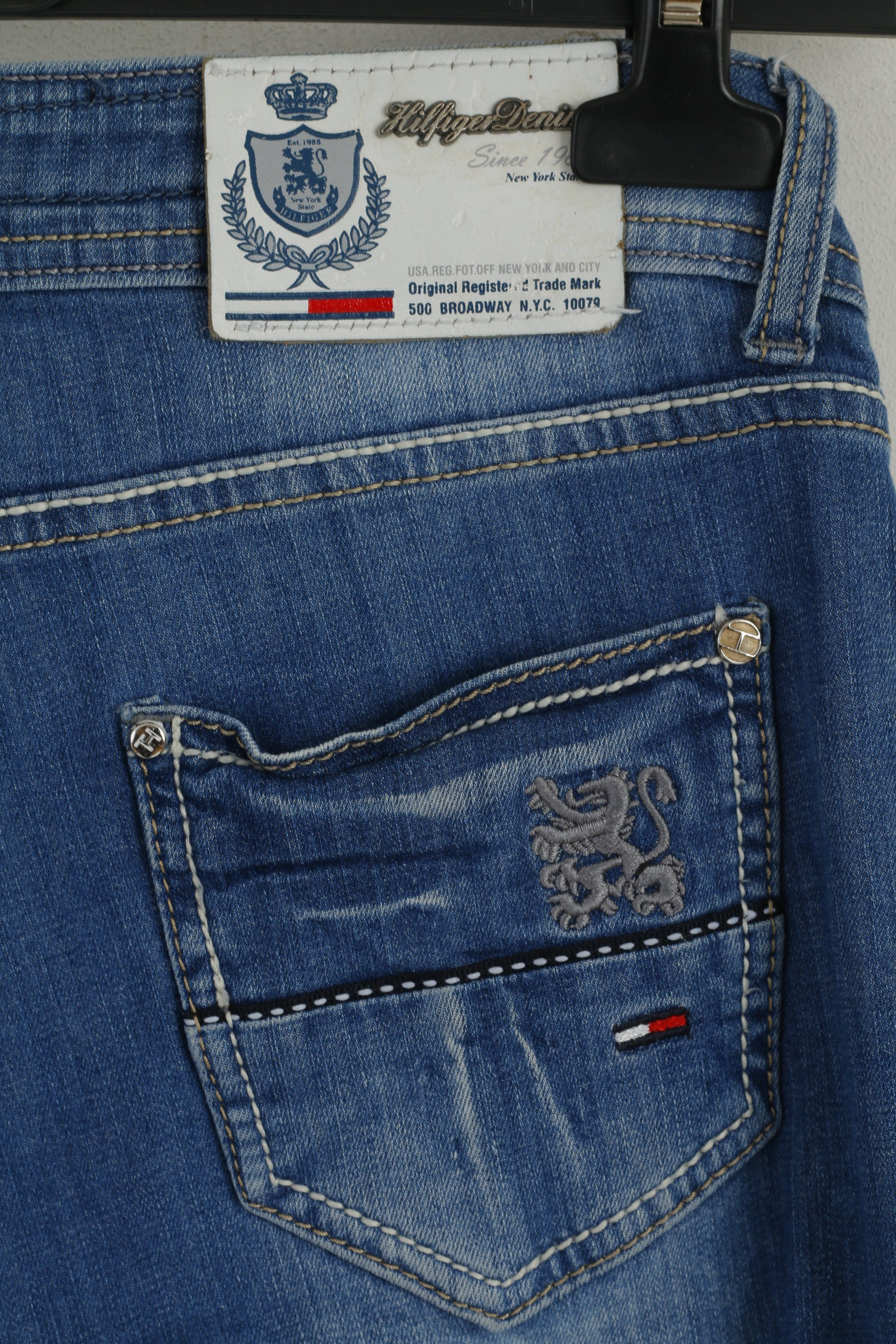 Tommy Hilfiger Women 30 Jeans Trousers Blue Cotton Straight Leg Casual Pants