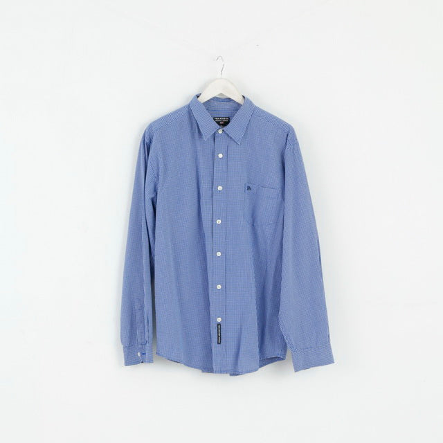 Polo Jeans Co. Ralph Lauren Chemise décontractée pour homme XL (XXL) Haut à manches longues en coton à carreaux bleu