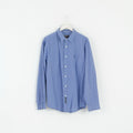 Polo Jeans Co. Ralph Lauren Mens XL (XXL) Casual Shirt Blue Check Cotton Long Sleeve Top