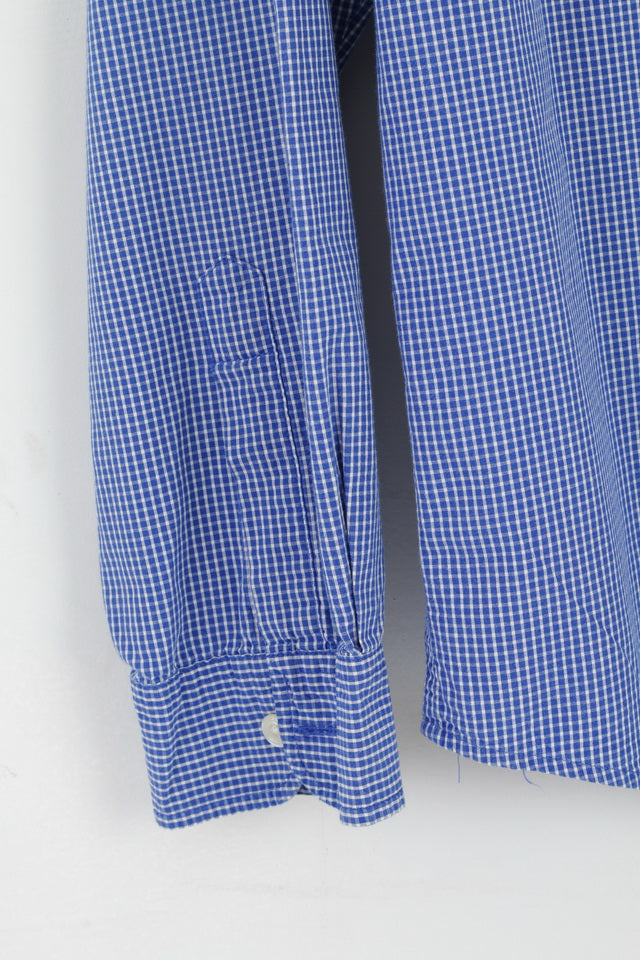 Polo Jeans Co. Ralph Lauren Chemise décontractée pour homme XL (XXL) Haut à manches longues en coton à carreaux bleu