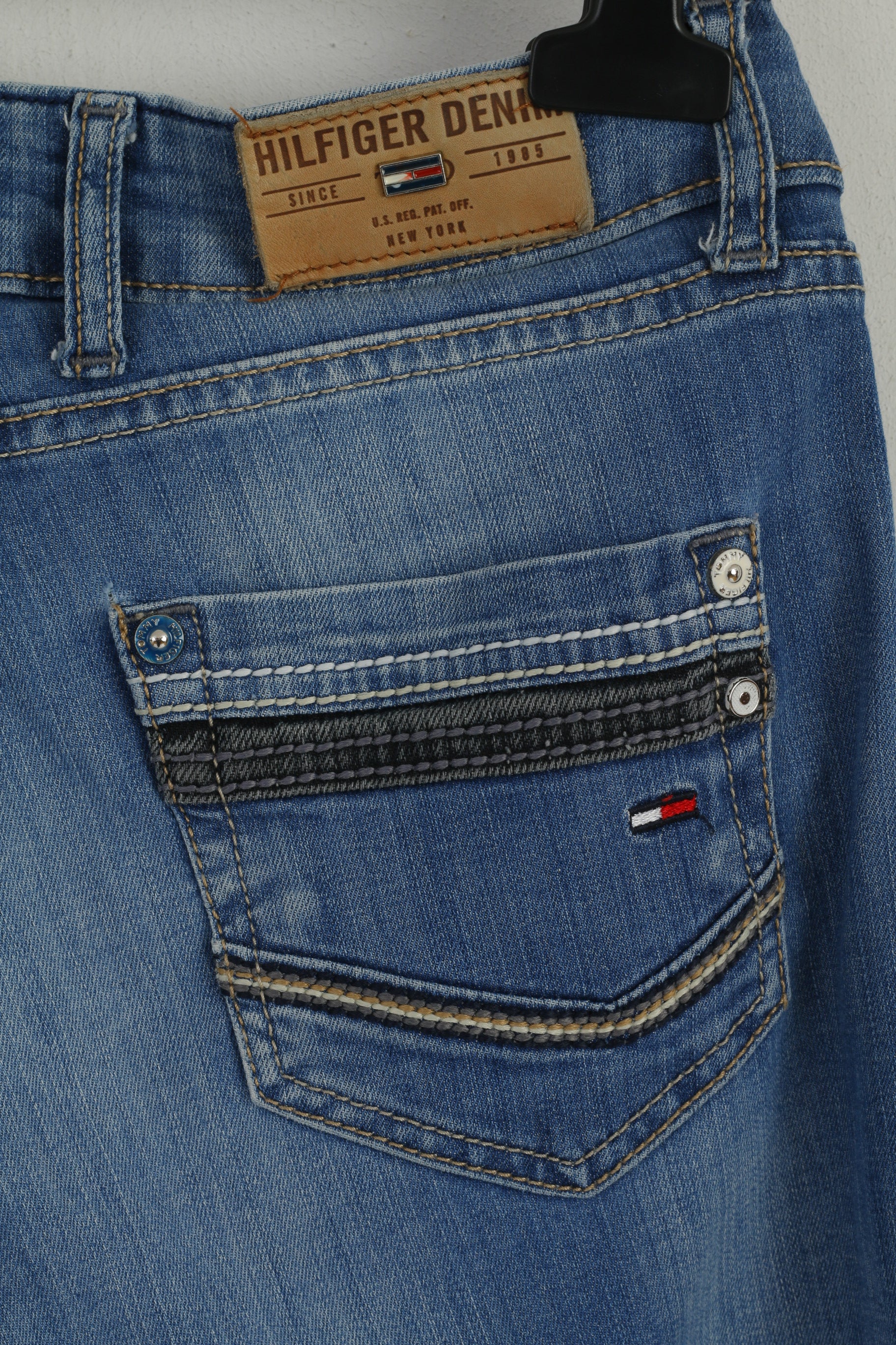 Tommy Hilfiger Women 29 Jeans Trousers Blue Cotton Straight Leg Comfort Pants