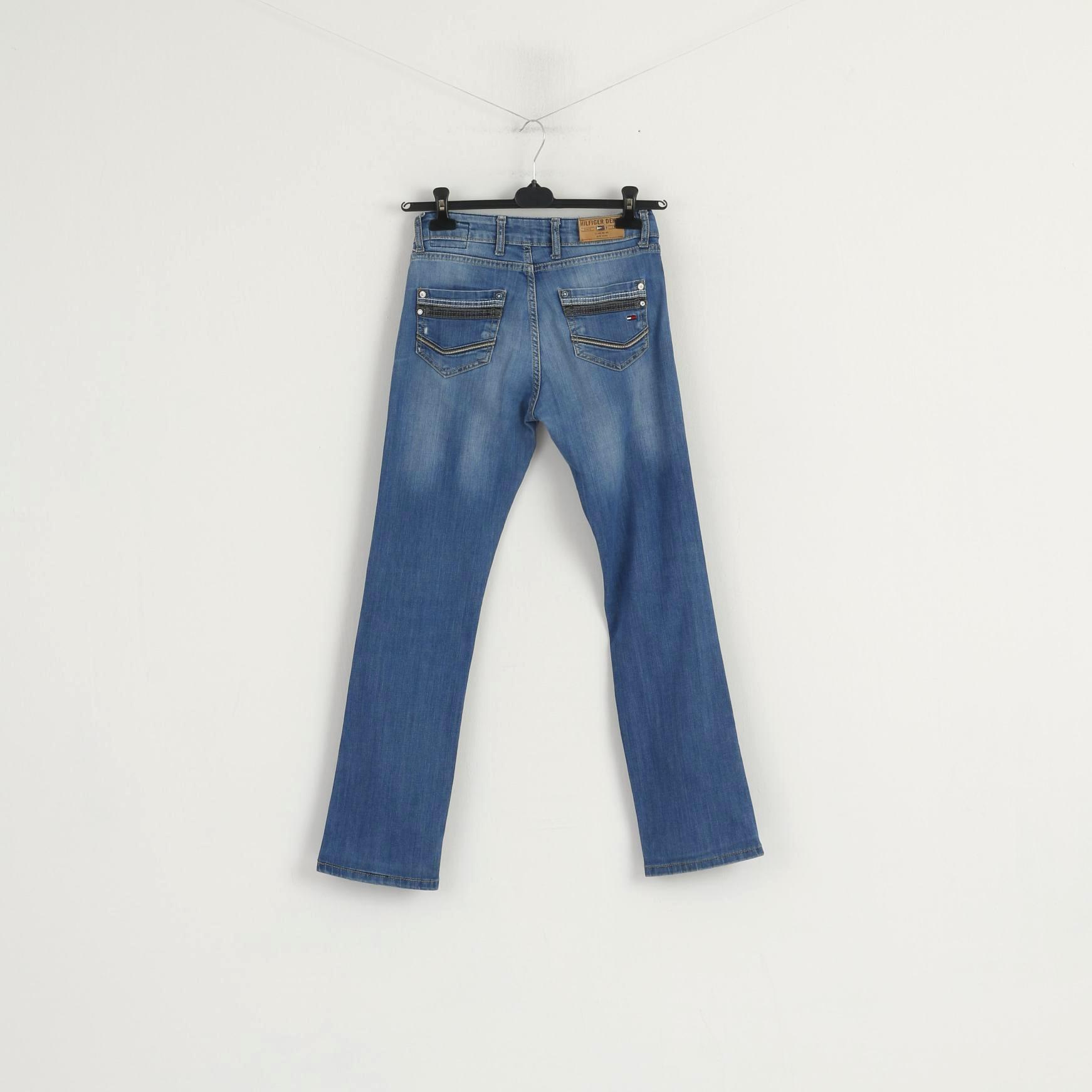 Tommy Hilfiger Women 29 Jeans Trousers Blue Cotton Straight Leg Comfort Pants