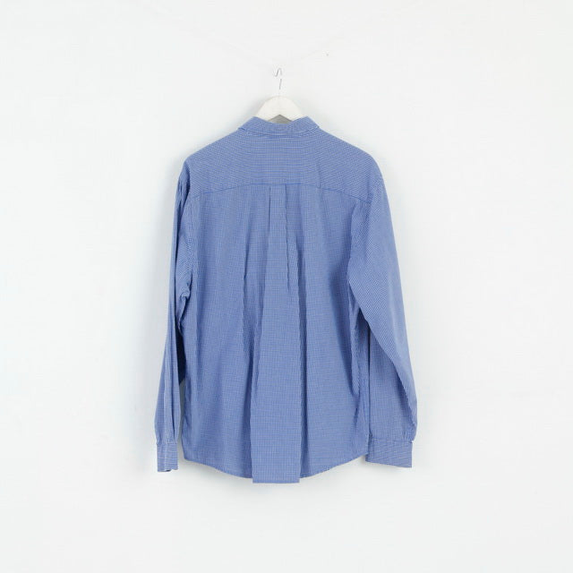 Polo Jeans Co. Ralph Lauren Mens XL (XXL) Casual Shirt Blue Check Cotton Long Sleeve Top