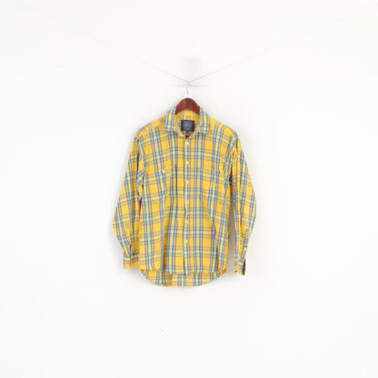 Peak Performance Men S Casual Shirt Yellow Check Rugged Mountainwear Cotton Top
