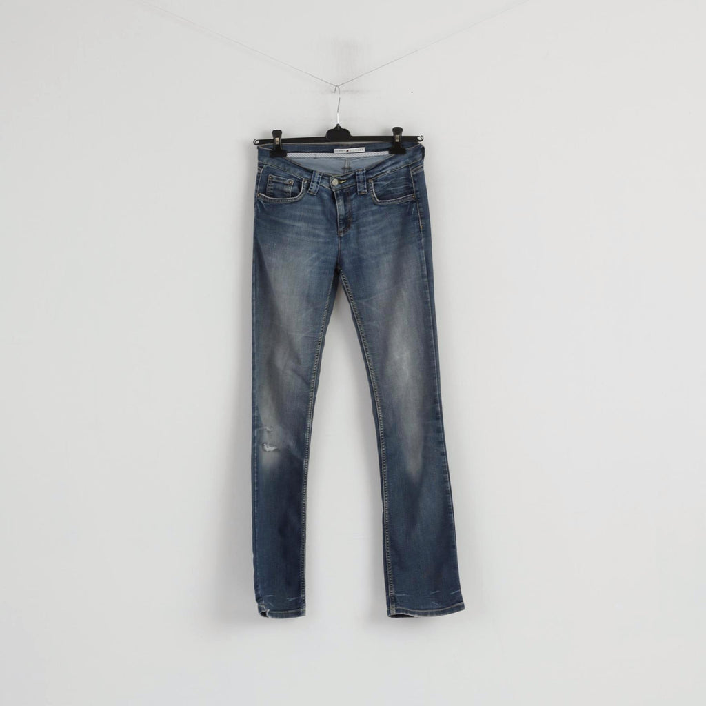 Tommy Hilfiger Women 29 Jeans Trousers Navy Cotton Straight Leg Stretch Pants