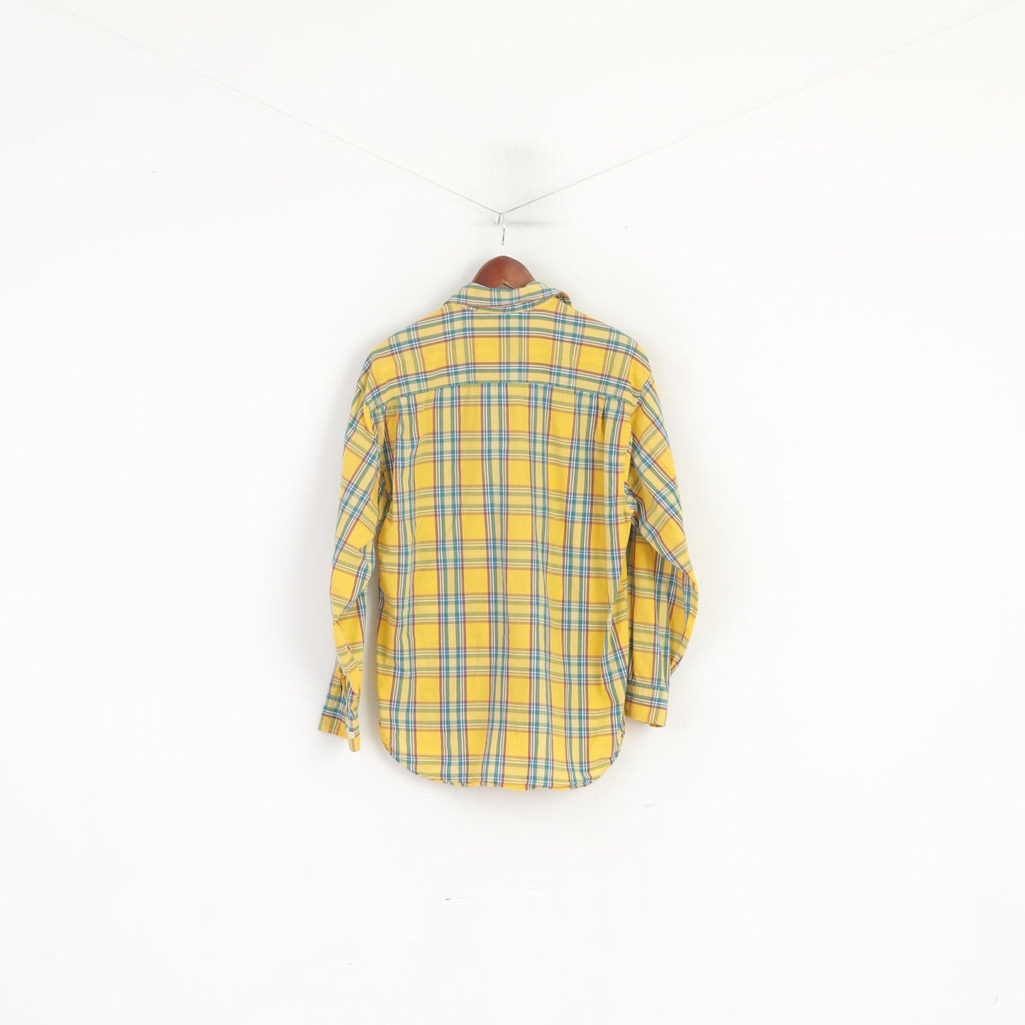 Peak Performance Men S Casual Shirt Yellow Check Rugged Mountainwear Cotton Top