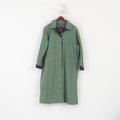 International Styling Danish Fashion Women 42 XL Coat Green Vintage Single Breasted Mac