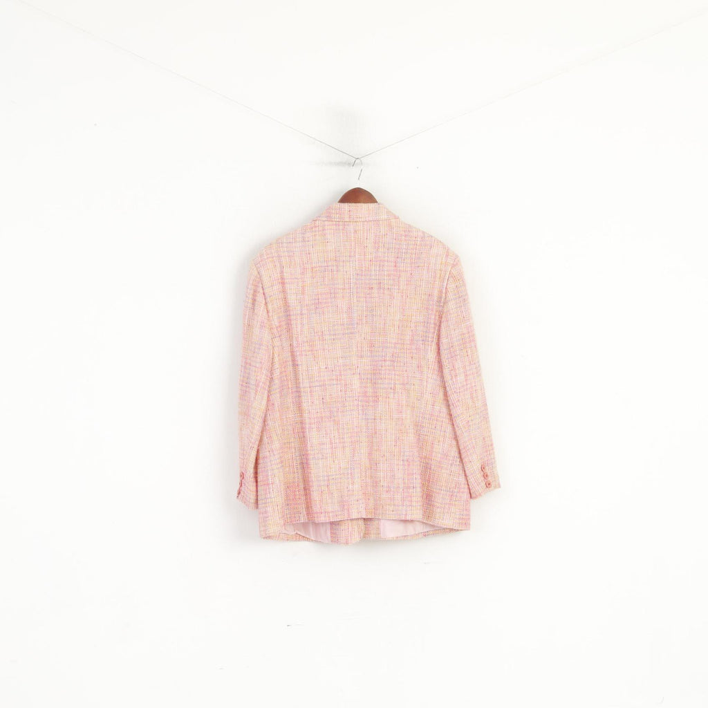 Marcona Giacca da donna XXL Giacca con spalline monopetto vintage rosa pastello