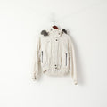 Schneider Femme 38 Veste Crème Brillant Nylon Imperméable Vintage Autriche Ski Top