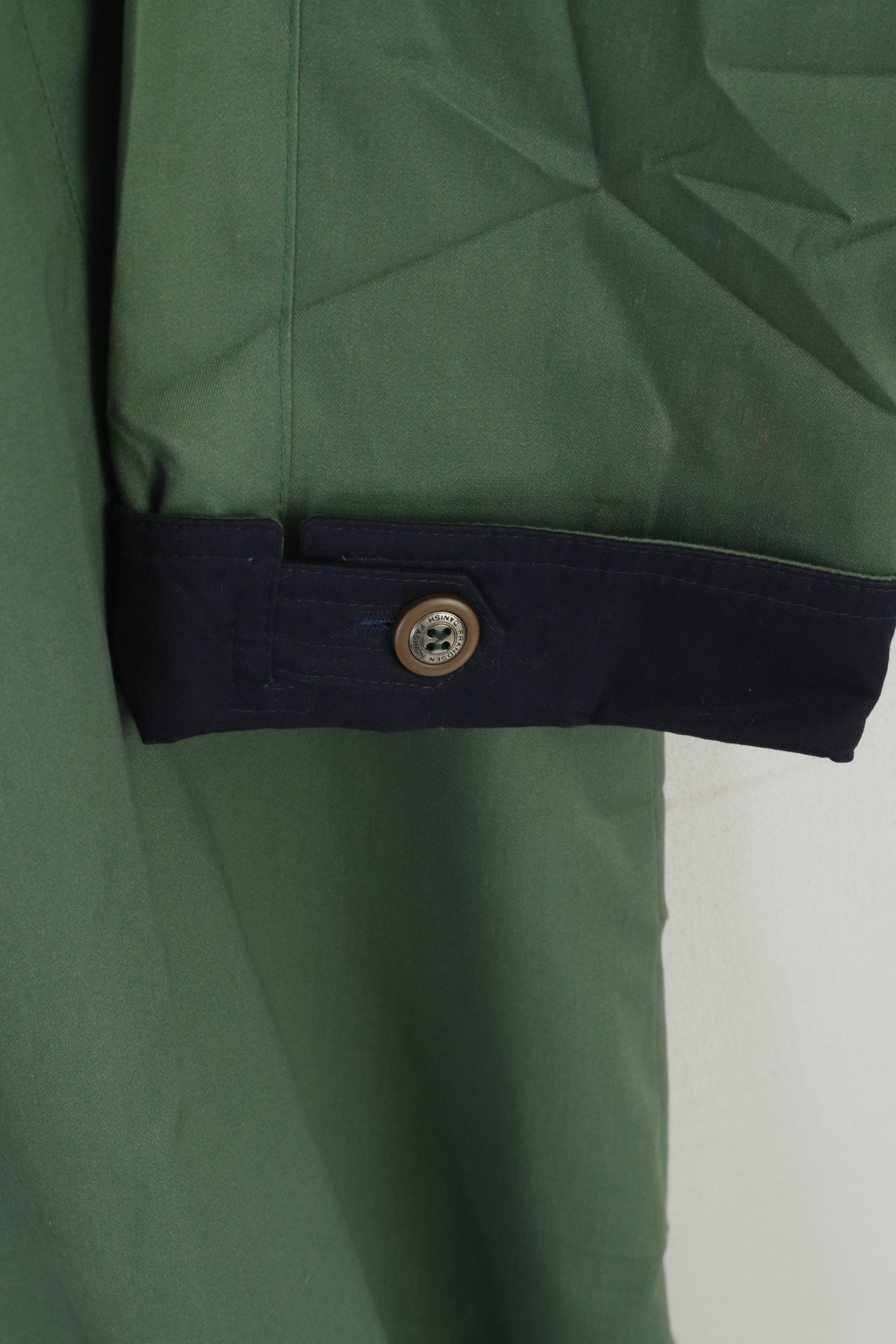 International Styling Danish Fashion Women 42 XL Coat Green Vintage Single Breasted Mac