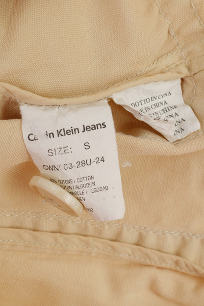 Giacca classica a tre tasche in cotone color crema da donna Calvin Klein Jeans