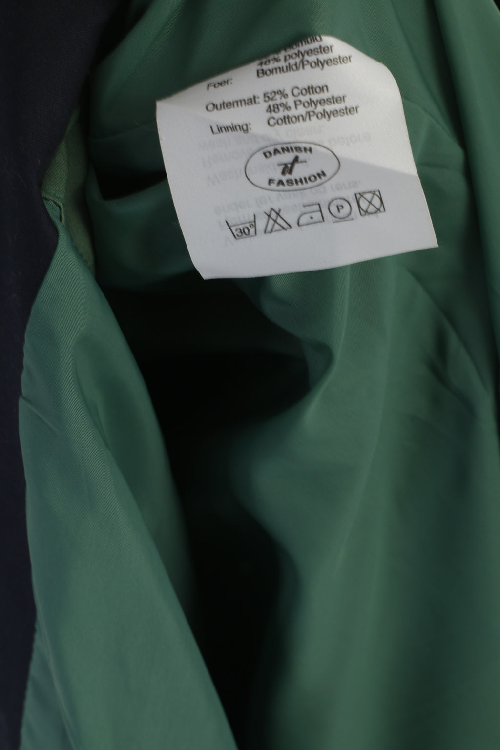 International Styling Danish Fashion Women 42 XL Coat Green Vintage Single Breasted Mac