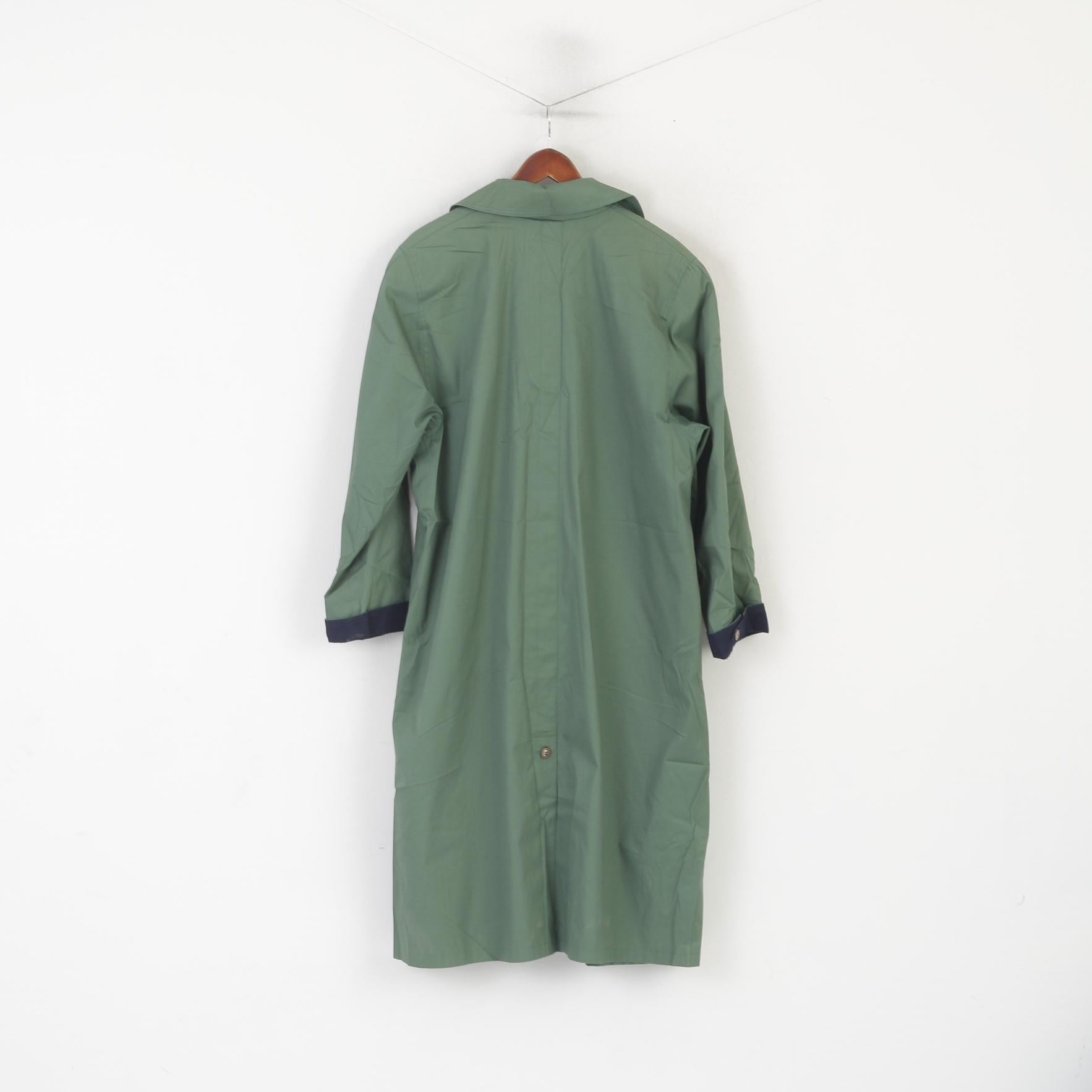 International Styling Danish Fashion Women 42 XL Coat Green Vintage Single Breasted Mac