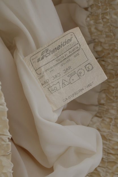 Giacca da donna Schneider 38 color crema, nylon lucido, impermeabile, vintage, Austria, da sci