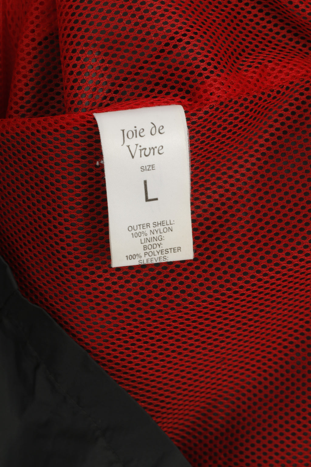Joie de Vivre Women L Jacket Black Nylon Waterproof Hooded Natuical Sports Top