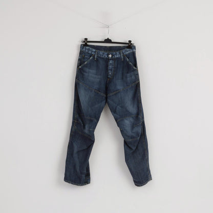 G-STAR Men 32 Jeans Trousers Navy Cotton Elwood Embro Denim Pants