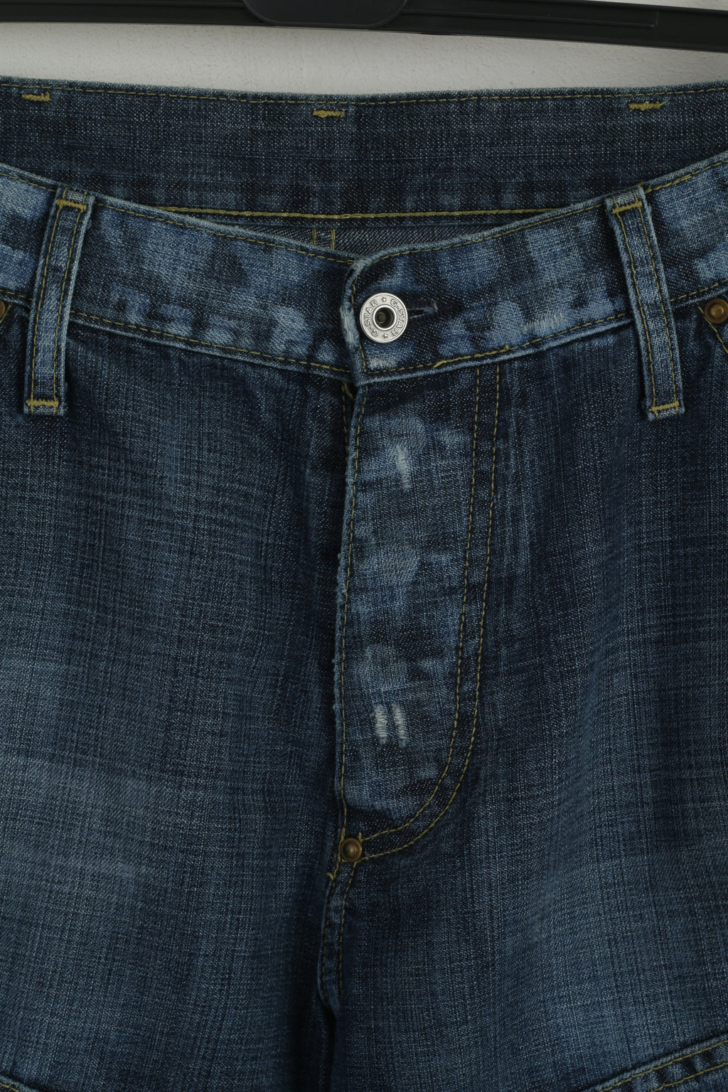 Pantaloni jeans G-STAR da uomo 32 Pantaloni in denim ricamato Elwood in cotone blu scuro