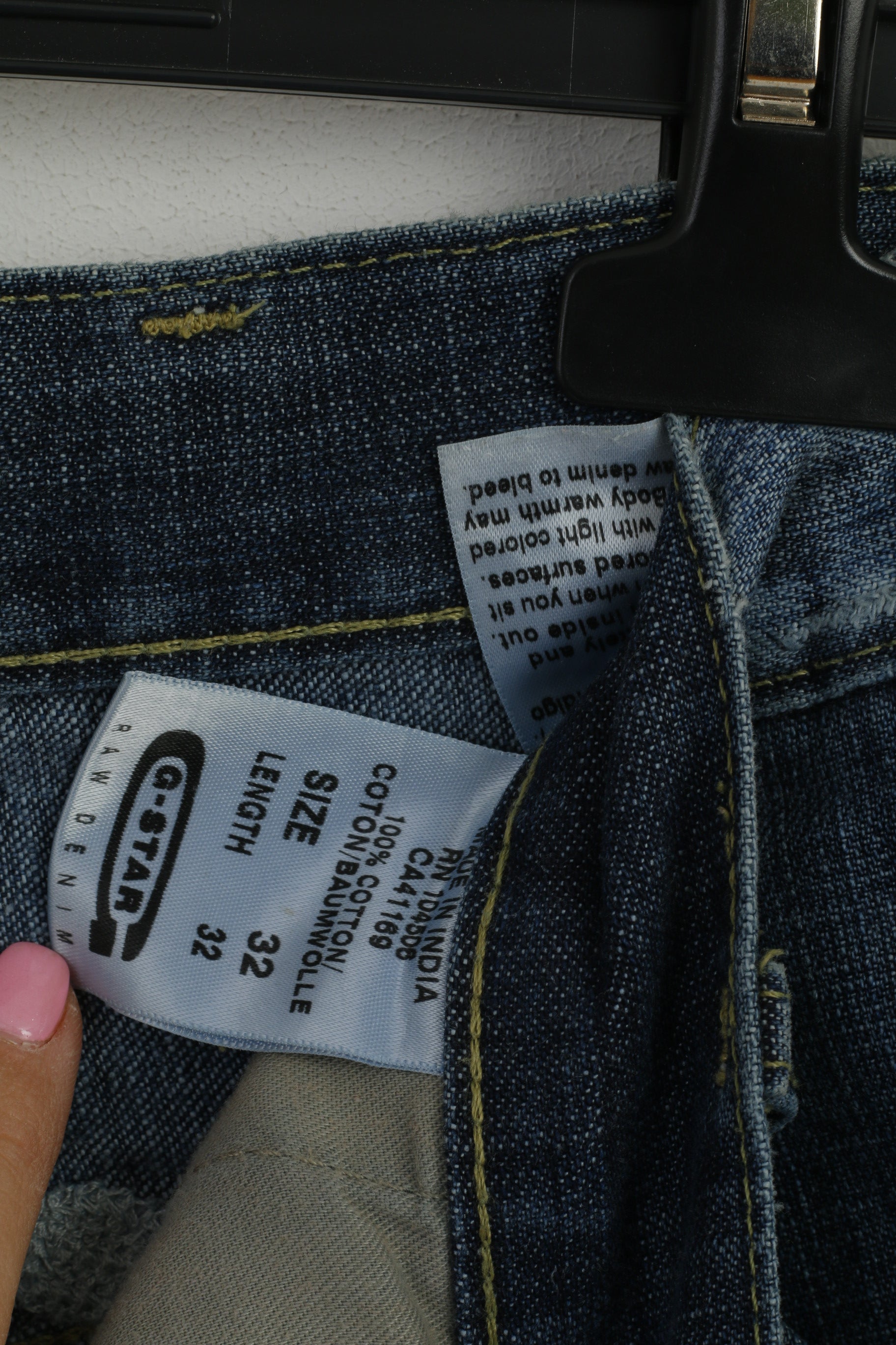 Pantaloni jeans G-STAR da uomo 32 Pantaloni in denim ricamato Elwood in cotone blu scuro