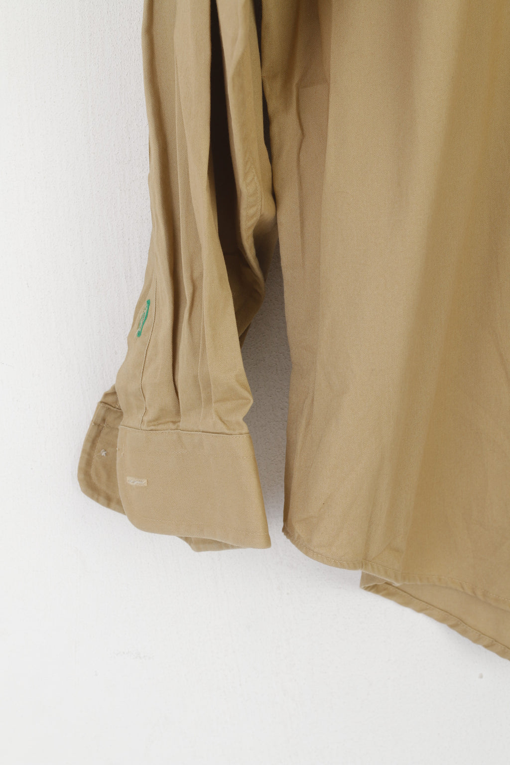 Tommy Hilfiger Men L Casual Shirt Beige Cotton Pocket Buttons Down Collar Top