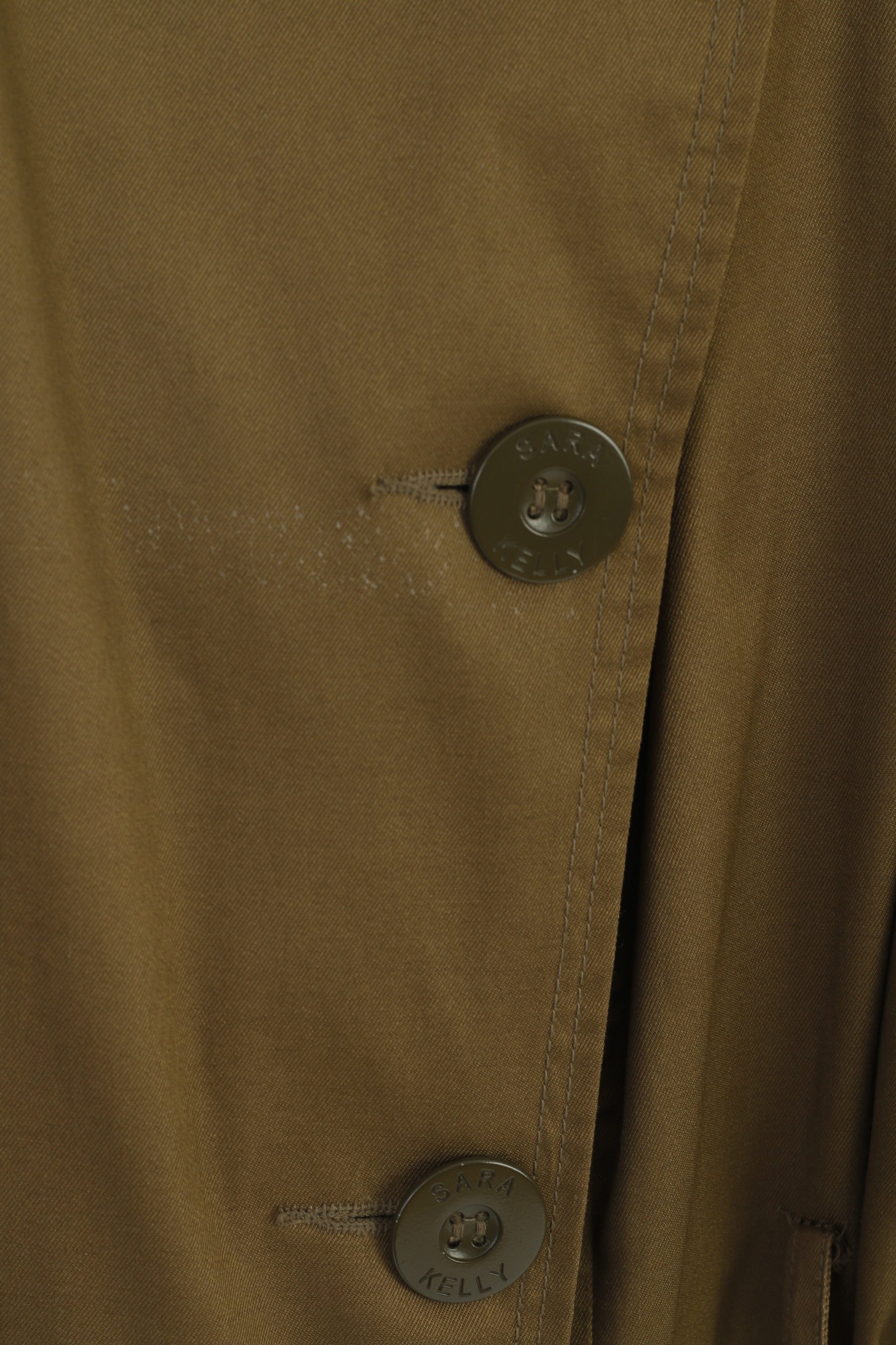 Sara Kelly by Ellos Women 16 42 Coat Gold Double Breasted Classic Shiny Top