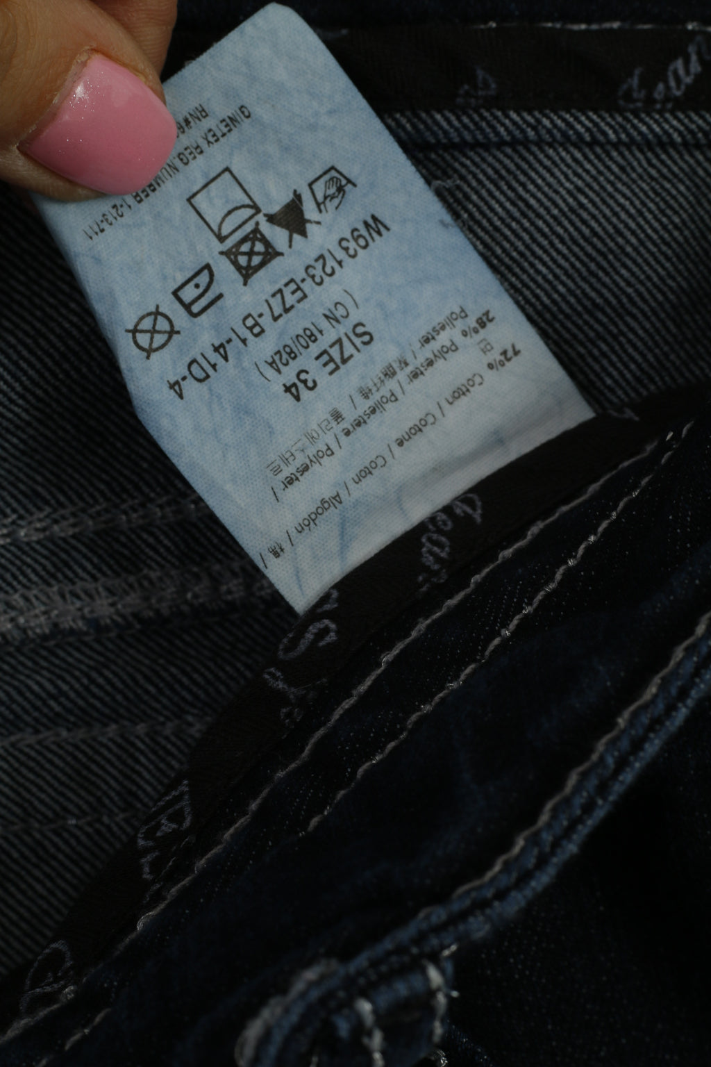 Guess Jeans Women 34 Jeans Trousers Navy Denim Cotton Regular Straight Pants
