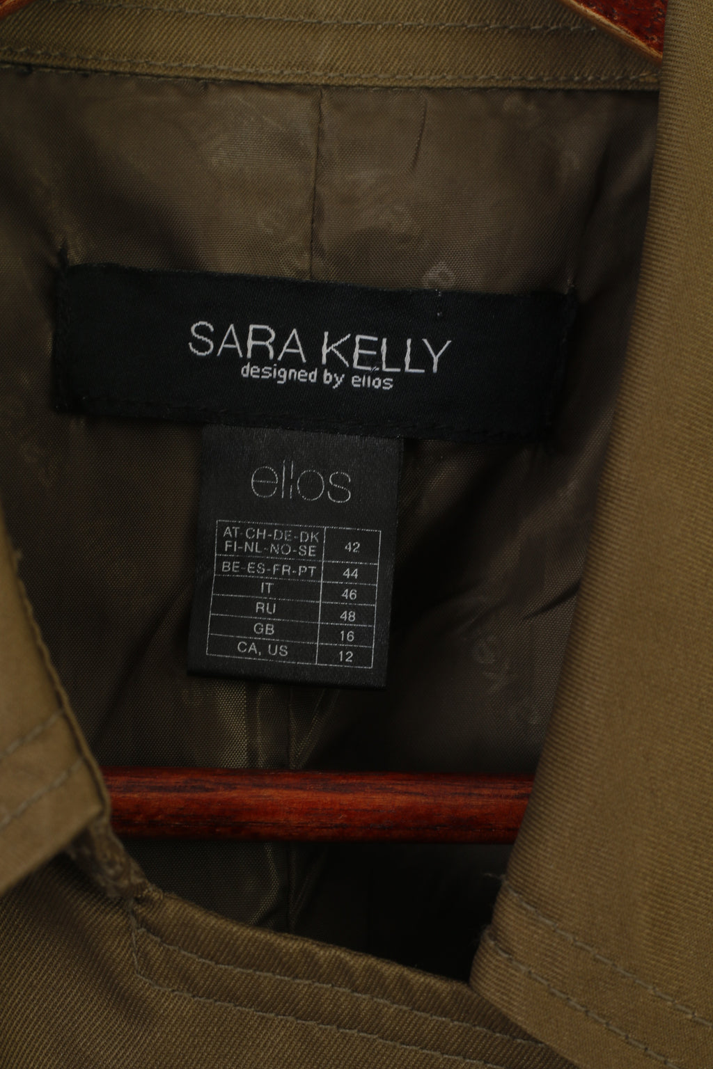 Sara Kelly by Ellos Women 16 42 Coat Gold Double Breasted Classic Shiny Top