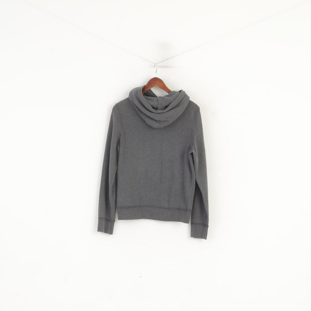 Felpa Hollister da donna in cotone grigio con tasca a marsupio sportiva con cappuccio da surf