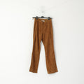 MILANO Di Alba Moda Women 10 36 S Trousers Camel Leather Suede Vintage Pants