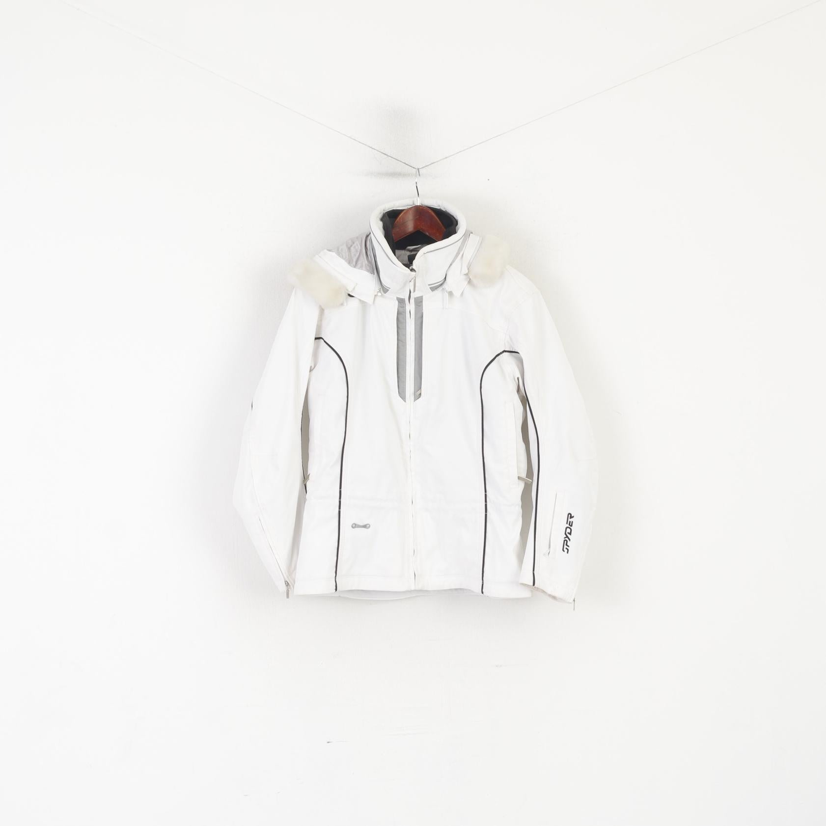 SPYDER Women 38 10 M Ski Jacket White Thinsulate LiteLoft XTL 10000mm Outdoor Top