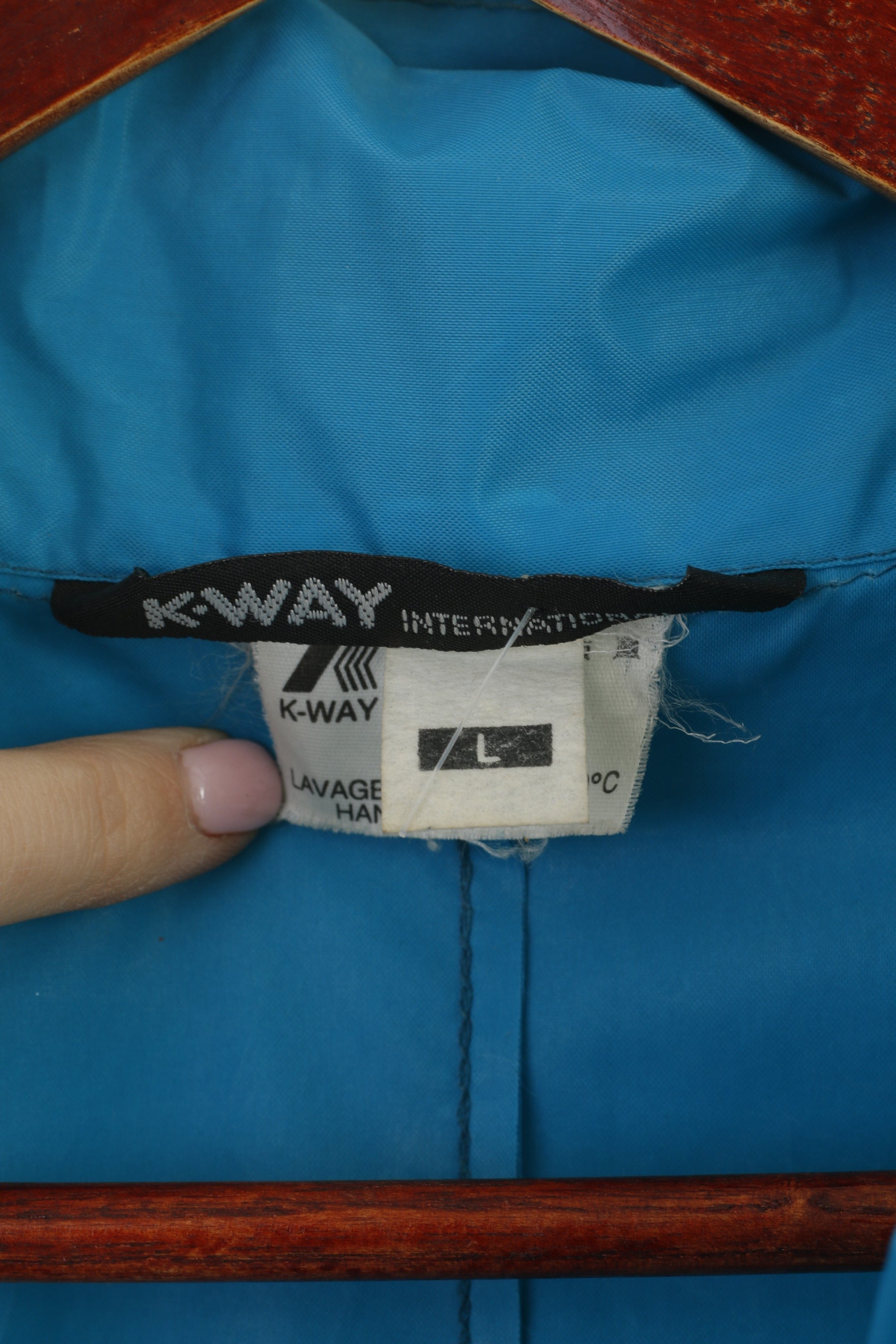 K-Way International Veste L pour homme Turquoise pliable vintage en nylon imperméable