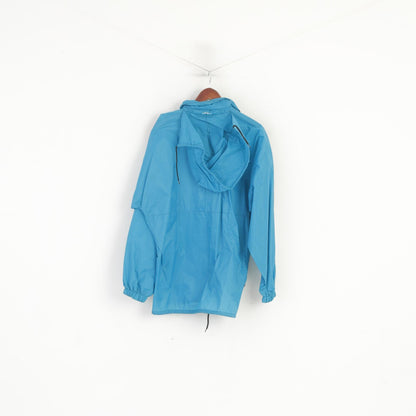 K-Way International Men L Jacket Turquoise Packable Vintage Nylon Waterproof Top