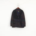 Collezione Zet Giacca da uomo 56 XL in lana blu vintage con spalline azteche retrò